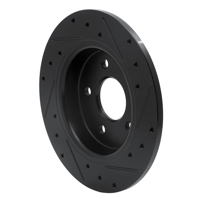 Ford Focus Brake Rotor (1) - Rear Left - R1 Concepts - Drilled & Slotted - Black - `12-`18